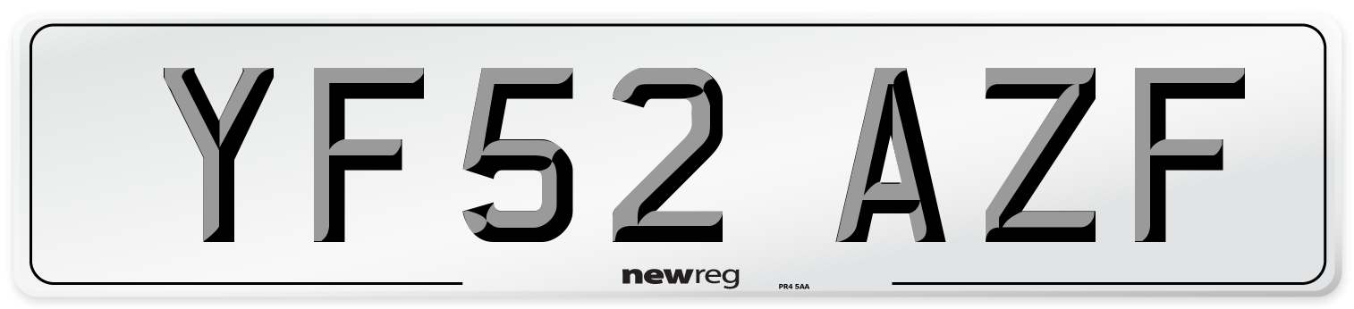 YF52 AZF Number Plate from New Reg